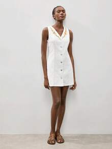 Maija Đầm denim nữ thích hợp mặc hàng ngày. - Màu be - Xem 8