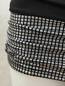 Jeanoix Women's Sexy Y2K Style Bodycon Halter Neck Mini Dress - Black - View 6