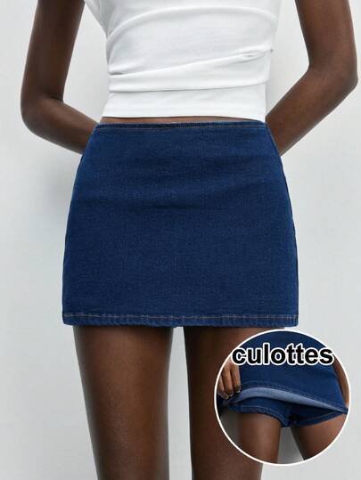 Maija Women's Casual Washed Denim Mini Skirt, Summer