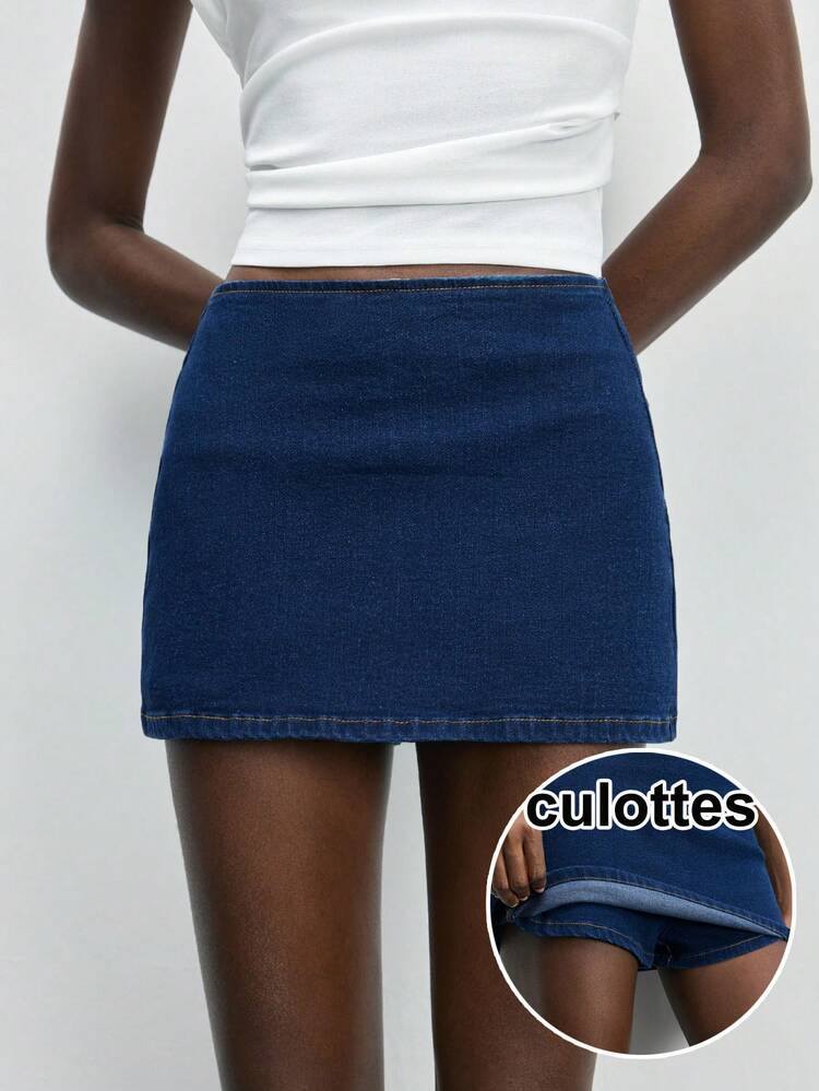 SHEIN Maija Women's Casual Washed Denim Mini Skirt, Summer