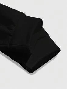 Manfinity Campus Court Men's Letter Print Zip-Up Casual Sweatshirt - Black - View 5