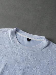 PAVTROS Áo thun nam tay ngắn cổ tròn, chất liệu cotton, kiểu dáng thường ngày, phong cách đường phố, được làm từ vải cotton, vải jacquard dệt nổi, dáng rộng, áo thun tay ngắn cổ tròn dáng lửng, vải họa tiết bông tuyết bạc màu cổ điển, hiệu ứng giặt mài retro, phù hợp với phong cách retro, punk, Y2K, clean-fit và các phong cách pha trộn khác, thời trang đường phố, phong cách , mặc hàng ngày, dự tiệc, đi học, trang phục thời trang, quà tặng ngày lễ, quà tặng bạn trai, unisex. - Màu xanh nhạt - Xem 8