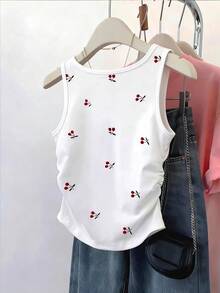 Resyla 女士甜樱桃印花无袖圆领背心 - 彩色 - 查看 2