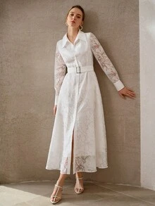 MOTF PREMIUM WOMEN'S FRENCH LUXURY DESIGN SENSE ELEGANT LONG DRESS - White - View 7