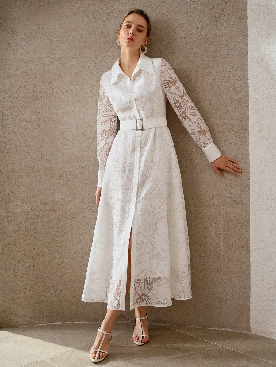 MOTF PREMIUM 展现法式奢华设计感的女士优雅长裙 - 白色 - 查看 1