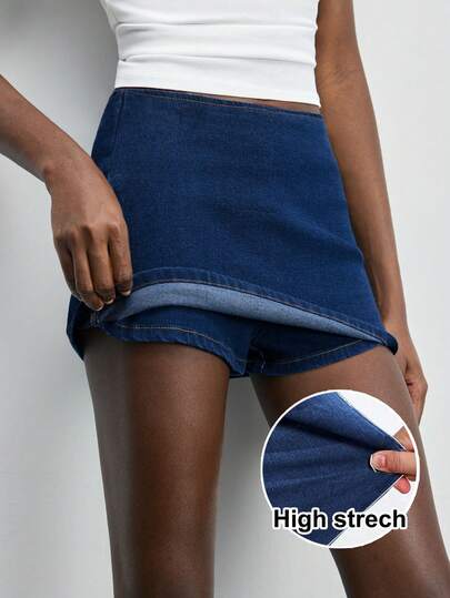 Maija Women's Casual Washed Denim Mini Skirt, Summer