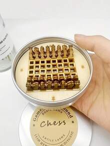Zazumi 1件，旅行罐装国际象棋，木制工艺国际象棋，口袋国际象棋圆形对子，旅行套装国际象棋，复古棋盘，派对活动礼品 - 彩色 - 查看 5