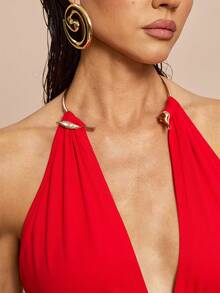 Olia Maree Olia Maree 气场十足的红色深V领金属装饰褶皱紧身连衣裙，修身优雅晚礼服，性感露背美人鱼裙摆鸡尾酒长裙，红色正式礼服，女士红色正式晚礼服，红色婚礼宾客晚礼服，红毯礼服，女士吊带连衣裙，红色长款连衣裙，女士红色度假连衣裙，女士红色吊带连衣裙，女士连体裤，红色连体裤，女士红色连衣裙，女士派对吊带连衣裙，女士红色优雅连衣裙，女士派对连衣裙，女士正装，女士夏季连衣裙，女士假日连衣裙，裹身连衣裙 - 紅色 - 查看 7