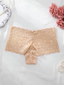 6条/套 女士柔软蕾丝内裤，蝴蝶结和花朵图案，无痕设计 - 彩色 - 查看 7