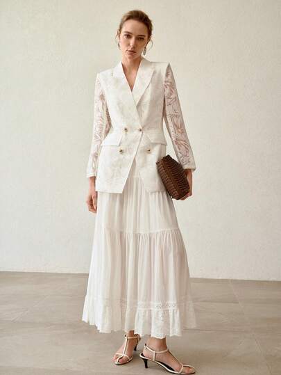 MOTF PREMIUM WOMEN'S DOUBLE BREASTED ELEGANT OFFICE WEAR THIN BLAZER