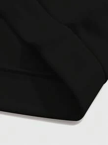 Manfinity Campus Court Men's Letter Print Zip-Up Casual Sweatshirt - Black - View 7