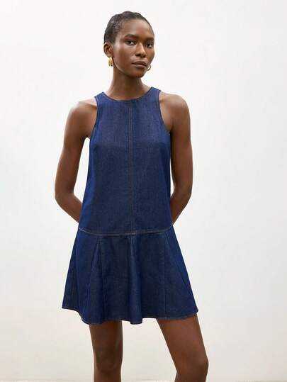 Maija Women's Casual Sleeveless Denim Dress, Summer