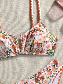 Vaytide Conjunto de bikini de traje de baño con estampado floral sexy para mujer - Multicolor - Ver 4