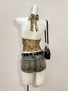 Jeanoix Women's Sexy Bombshell Graphic Print Tie-Up Design Camisole - Multicolor - View 2