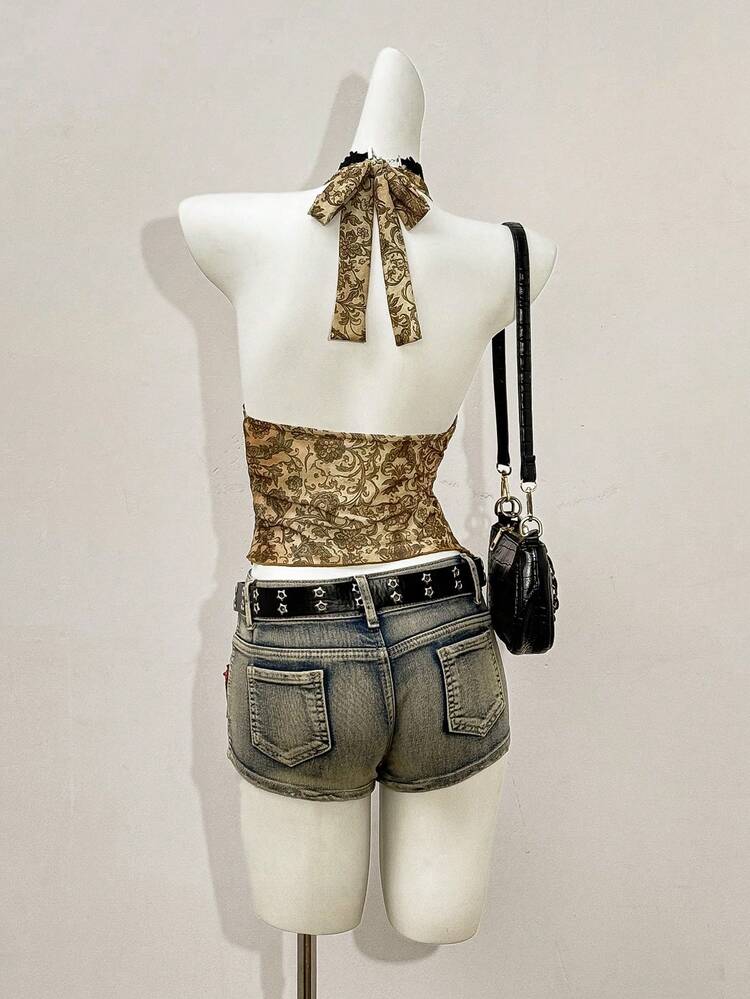 Jeanoix 女士性感炸弹印花系带吊带背心 - 彩色 - 查看 2