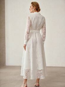 MOTF PREMIUM WOMEN'S FRENCH LUXURY DESIGN SENSE ELEGANT LONG DRESS - White - View 3