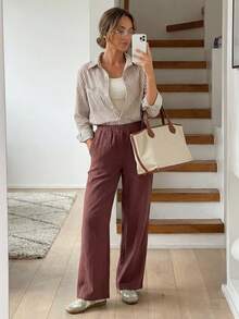 SHEIN LUNE Top Camisola Con Patchwork De Encaje - Negro - Ver 6