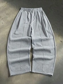 EASEVO 男士休闲宽松运动裤，松紧腰带，浅灰色，适合春秋季穿着 - 灰色 - 查看 3