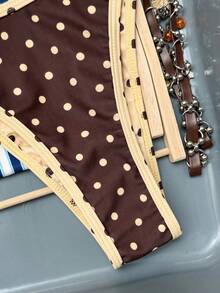 Swim Mod 女士波点印花双面比基尼套装，休闲海滩度假 - 彩色 - 查看 6