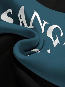 Manfinity Campus Court Men's Letter Print Zip-Up Casual Sweatshirt - Black - View 3