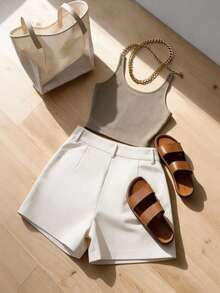 Franclia Women's Casual Vacation Shorts And Camisole 2 Pieces Set - Multicolor - View 2