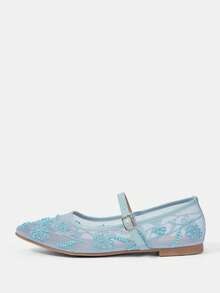 CUCCOO HITCHD Zapatos planos casuales y versátiles con diseño de hebilla para mujer - Celeste - Ver 7