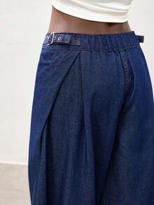 Maija 女士休闲可调节腰围水洗牛仔裤 - 深色水洗藍 - 查看 6