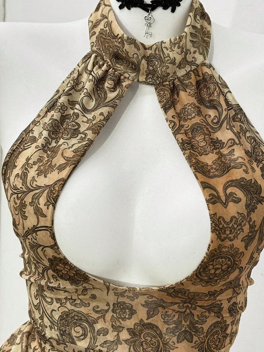 Jeanoix Áo hai dây nữ gợi cảm, in họa tiết bắt mắt, thiết kế buộc dây. - Nhiều màu - Xem 1