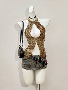 Jeanoix Women's Sexy Bombshell Graphic Print Tie-Up Design Camisole - Multicolor - View 3