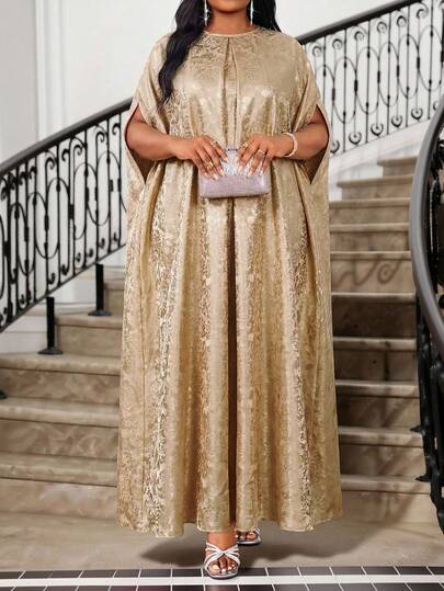 Fleurora 2025春夏新款优雅派对鸡尾酒会音乐会/音乐节彩色编织圆领舞会礼服，连体袖长短袖加大码连衣裙，秋季女装婚礼宾客礼服