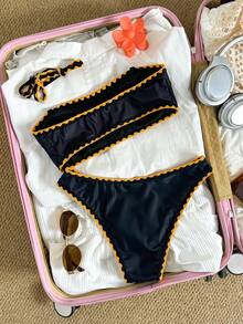 Swim Vcay Women's Floral Print Swimwear Set, Detachable Strap, Backless Design, 2-Piece Summer Holiday Beach Outfit - Multicolor - View 2