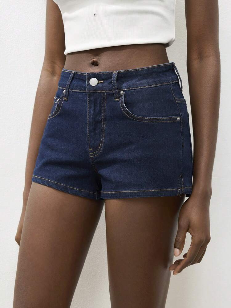 SHEIN Maija Women's Casual Washed Denim Shorts, Summer
