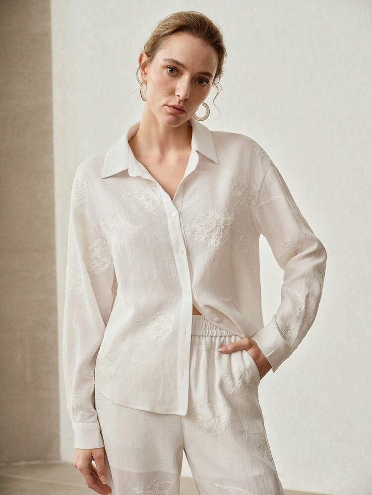 CUSTOM EMBROIDERED BLOUSE FOR WOMEN, ELEGANT DESIGN