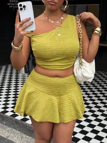 Slaydiva Plus Size Women's Solid Color Fabric Halter Neck Bikini Top - Green - View 4