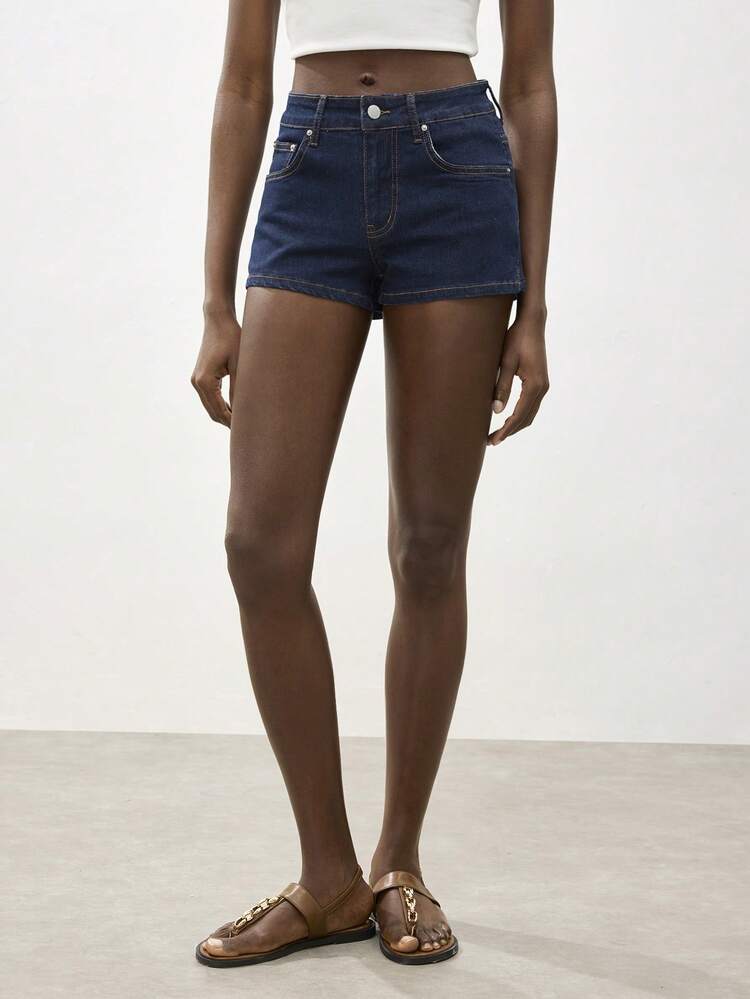 SHEIN Maija Women's Casual Washed Denim Shorts, Summer
