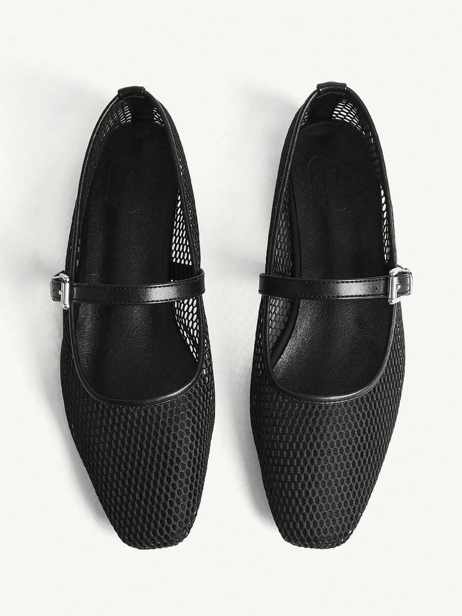 CUCCOO CHICEST Women's Summer Versatile Mesh Slip-On Flat Sandals - Black - View 1