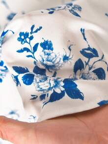 Rusticease Áo kiểu nữ mùa hè, phong cách thường ngày, họa tiết hoa, cổ khoét, tay bồng. - trắng - Xem 5