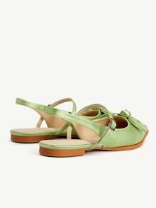 CUCCOO CHICEST Women Shoes Spring And Summer New Shallow Bow Women's Shoes Green Fabric Upper Breathable Inside Daily Casual Fashion Flat Shoes - Green - View 4