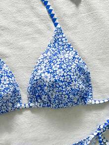 Swim Mod Women's Tropical Print Two Pieces Bikini Set, Casual Holiday - Multicolor - View 4