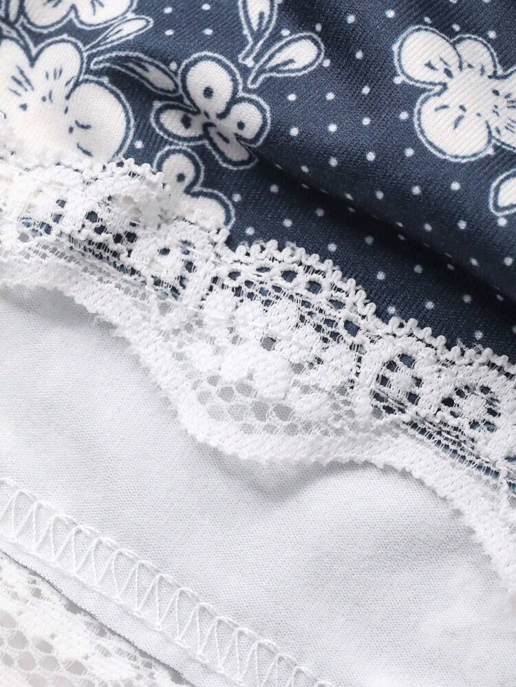 Ditsy Floral Lace Patchwork Women's Safety Shorts
