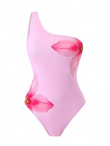 Swim Oasis 2 piezas Traje de baño de una sola pieza con estampado de alta gama y pareo para mujer, verano - Multicolor - Ver 4