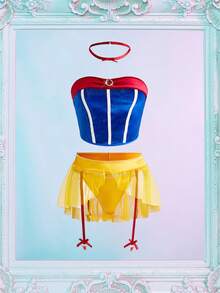 Fantasy Costume Bộ đồ lót 4 món gợi cảm, chất liệu lưới xuyên thấu, phối nhiều mảnh, hở lưng. - Nhiều màu - Xem 6