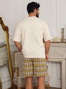 DAZY Conjunto de pijama de manga corta y pantalón corto a juego para hombre de verano - Multicolor - Ver 2