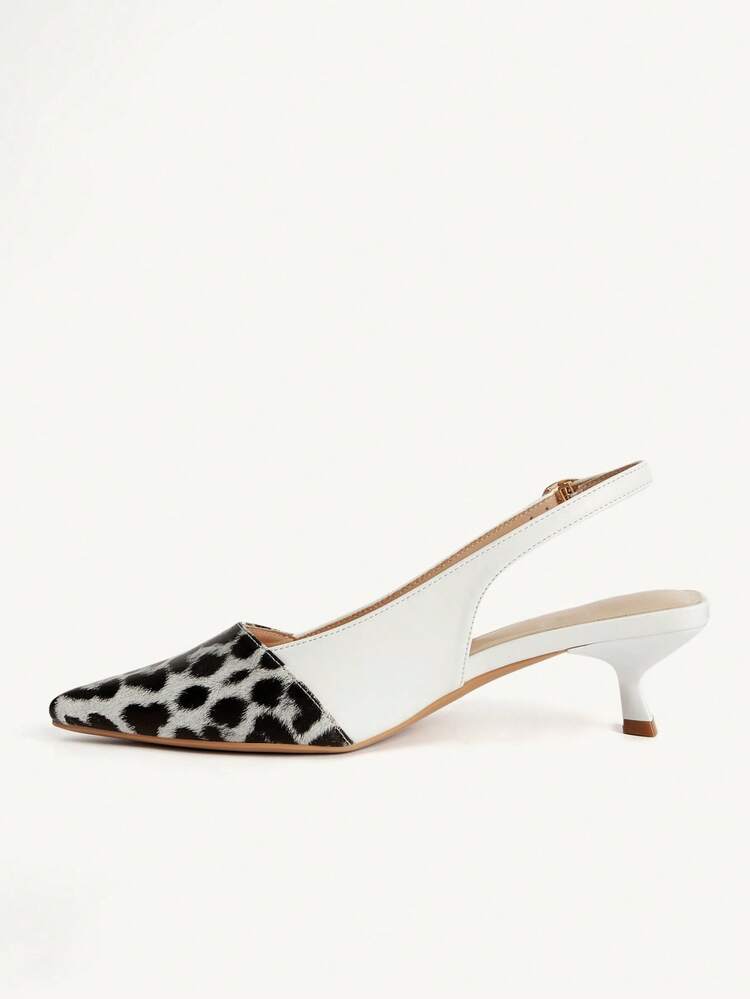 CUCCOO CHICEST Women Pumps Wedding Shoes Spring/Summer New Pointed Toe Wine Glass Heel Mid-Heel Romantic Elegant Simple Sexy Leopard Print Women's High Heel Shoes Open Heel Spring Shoes Bride Shoes