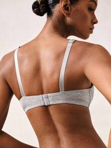 蜜桃女孩舒适日常内衣，多功能女士文胸，睡衣 - 灰色 - 查看 3