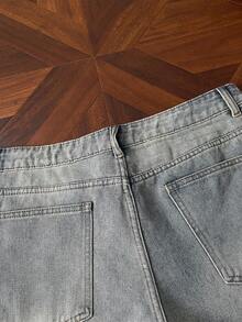 StoneGrade Men's Faded Light Blue Washed Loose Fit Vintage Casual Denim Shorts Jorts Going Out Hang Out Commute College Street - Light Wash - View 3