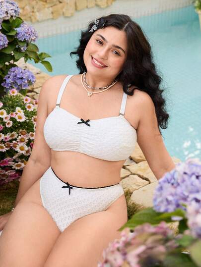 Swim Mod Bộ bikini gợi cảm dành cho nữ cỡ lớn, thích hợp mặc đi biển mùa hè, với họa tiết bướm.