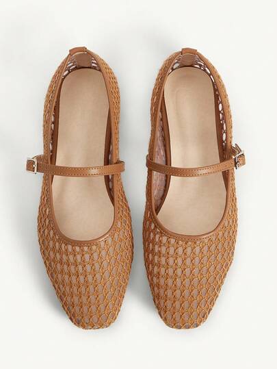 CUCCOO CHICEST Women's Summer Versatile Mesh One-Strap Flat Sandals, Suitable For Work Wedding Shoes