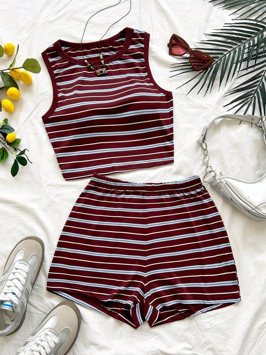 Soleia Spring/Summer New Arrival Back To School Casual Vacation Western Beach Wedding Guest Attire Graduation Brunch Women's Outfit, St. Patrick's Day Spring Break Easter Music Festival Elegant Boho Tropical Floral Print & Embroidery 2-Piece Set - Multicolor - View 1