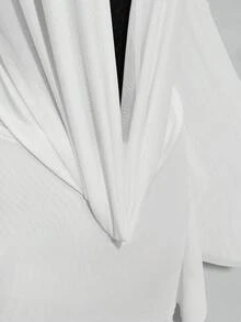 SHEIN ICON Vestido mini con escote pronunciado, parches de malla y espalda descubierta - Blanco - Ver 7